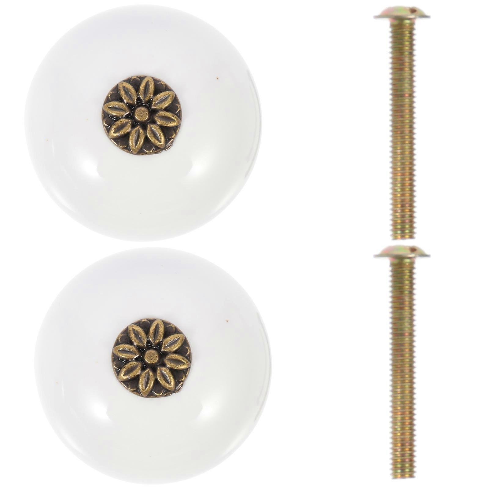 Drawer Knobs for Wardrobe Round Cabinet Knobs 6Pcs White