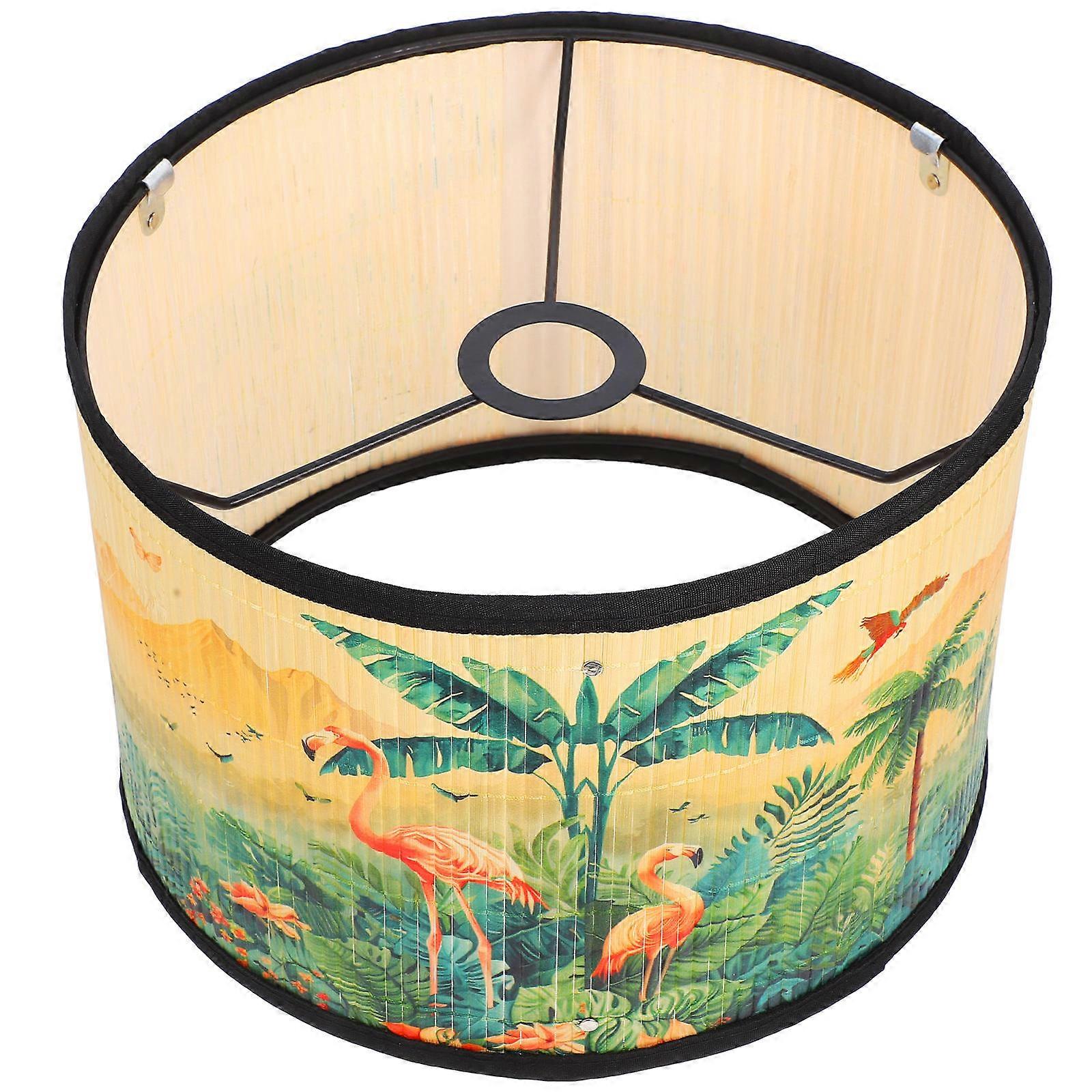2Pcs Bamboo Lampshade for Ceiling Lamp with Soft Light Effect