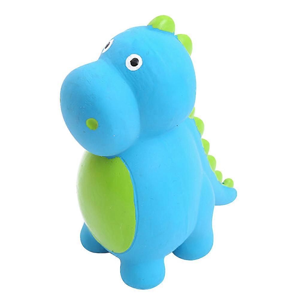 Durable Dinosaur Dog Squeaky Toy for Interactive Play Blue Latex