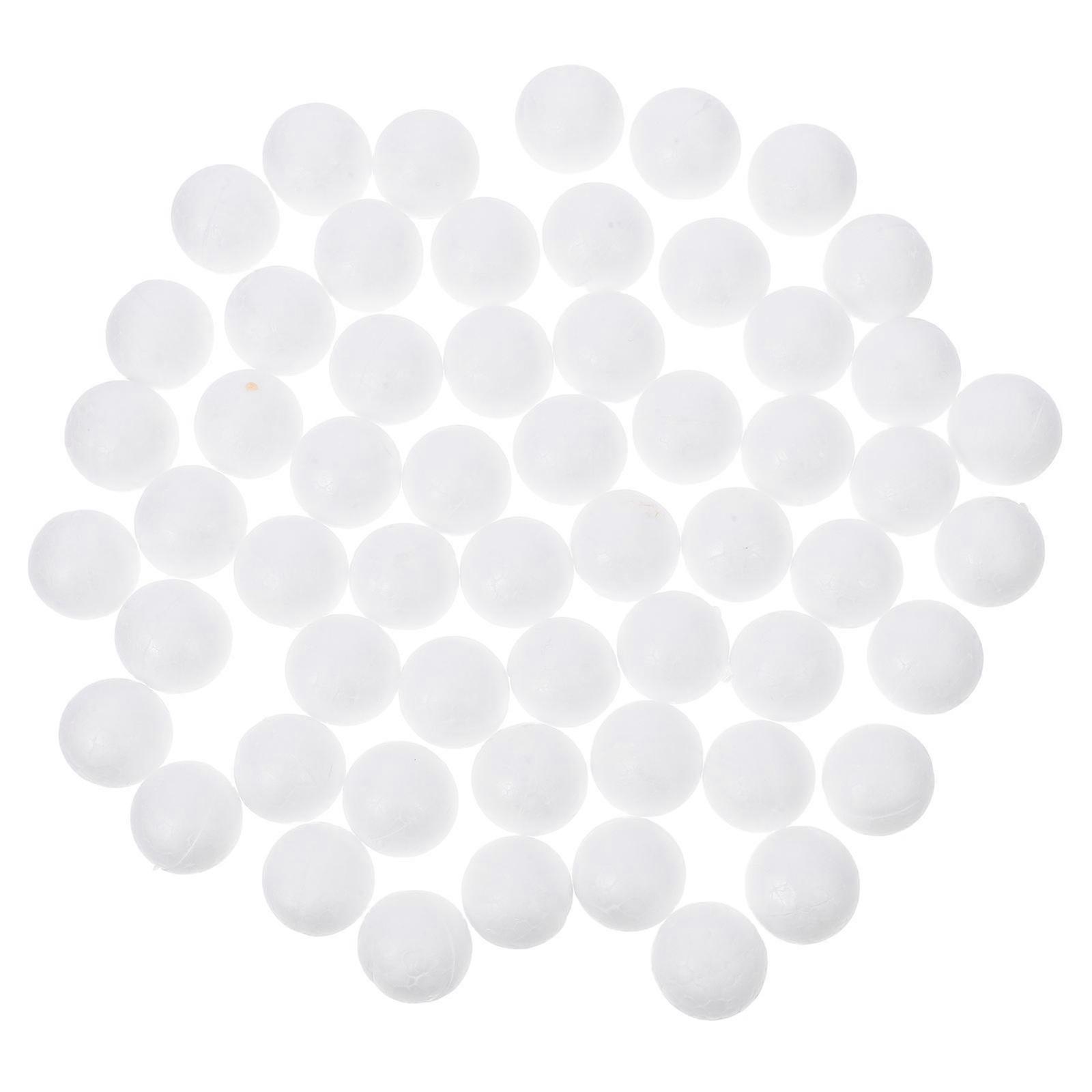 White Polystyrene Balls Solid Spheres for Wedding Decoration 50Pcs Set