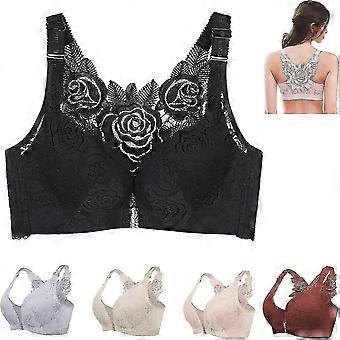 Floral Secrets Comfort Rose Bra Front Closure Wire-Free Push Up Seamless Lift Bra