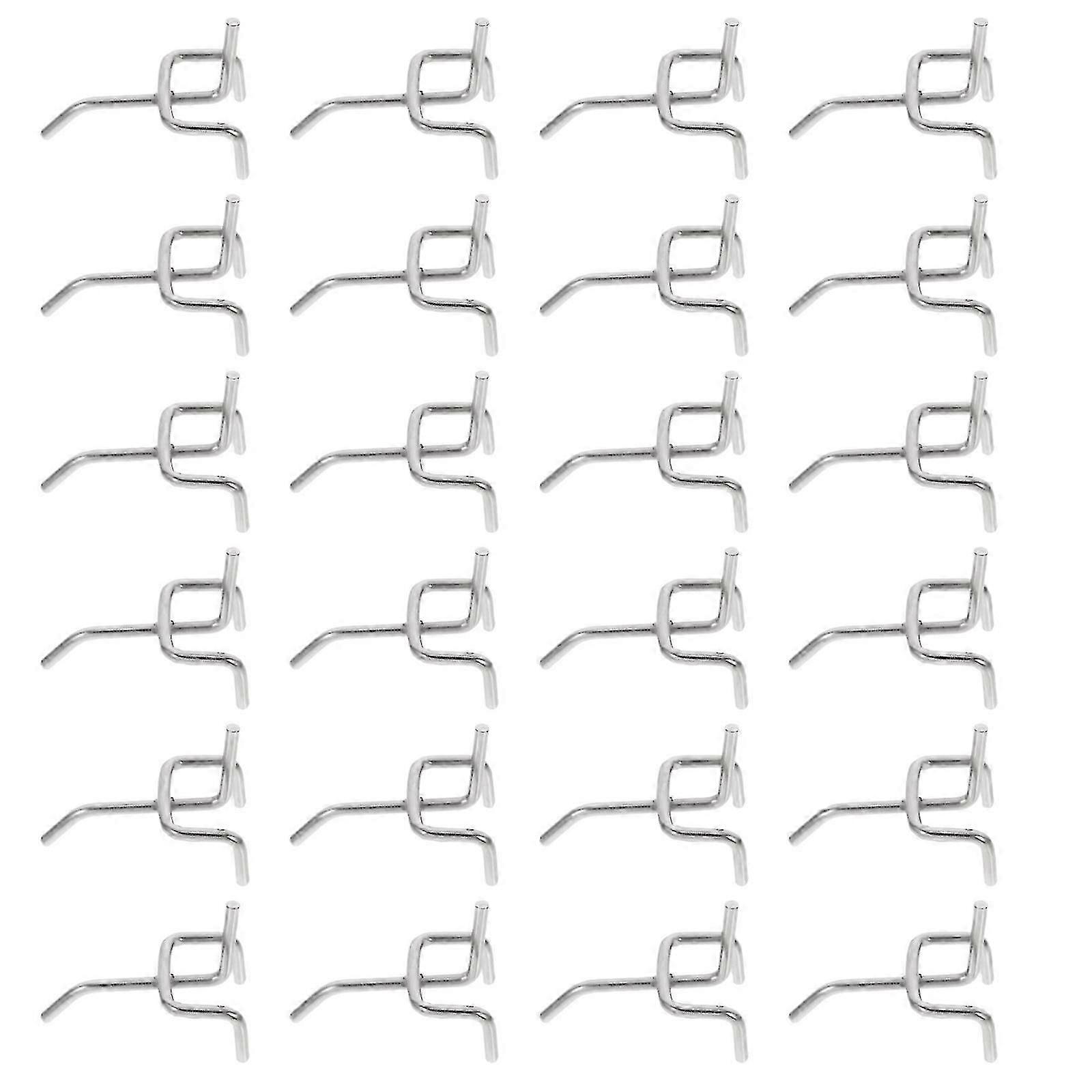 Silver Hanging Hooks Three Fork Triangular Hole Board Hooks 50Pcs for Home Use