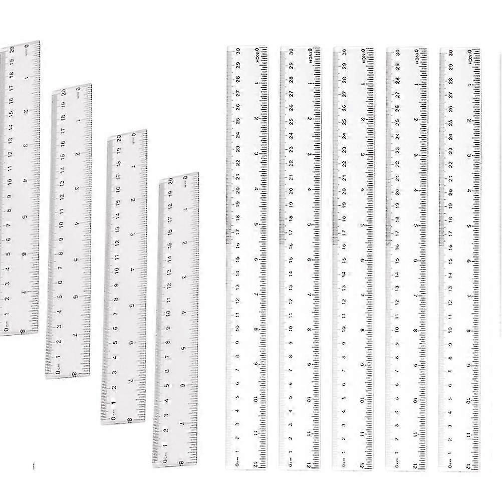 Straight Ruler Plastic 20Pcs for Student Use Practical Measurement Tool