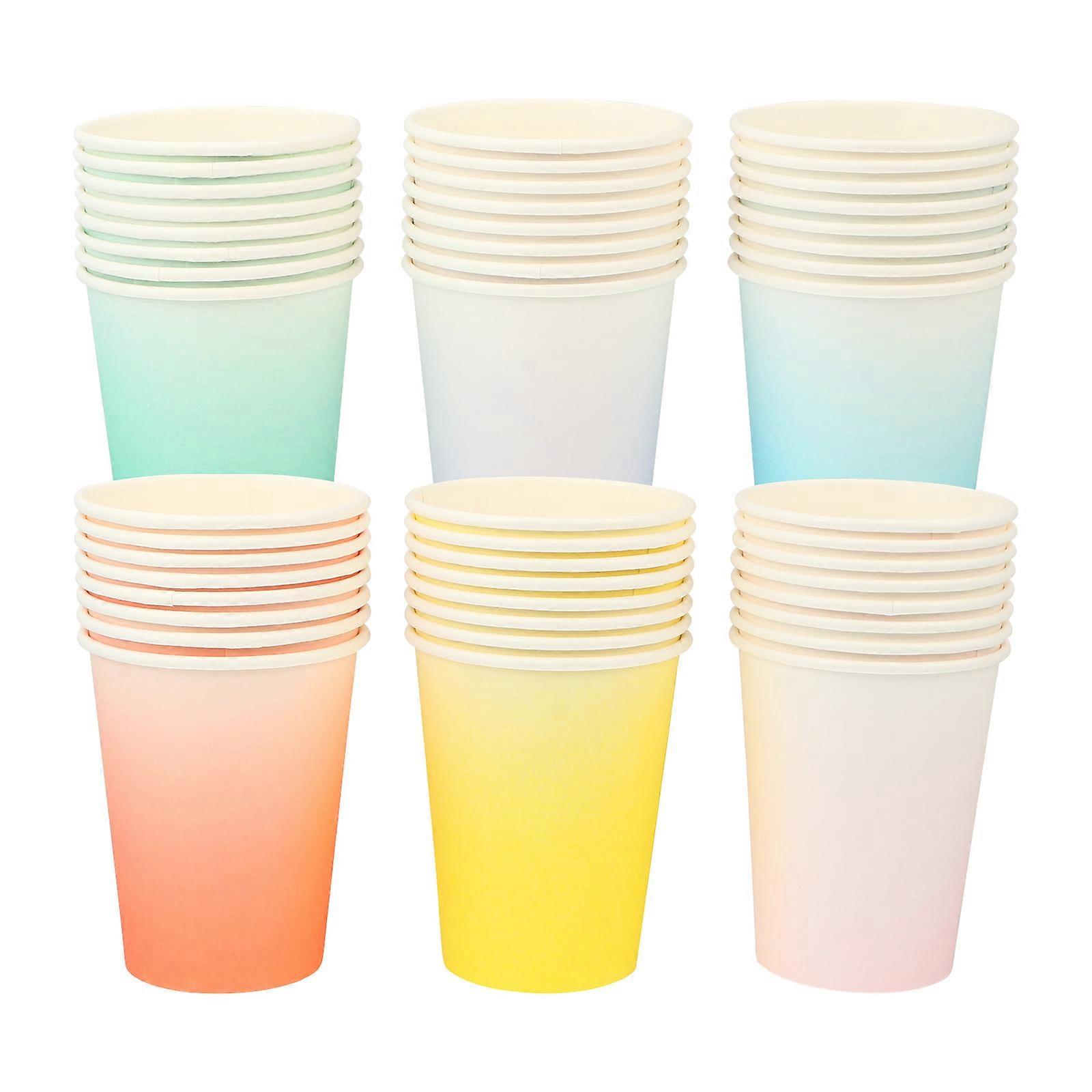 Assorted Color Disposable Paper Cups Beverage Cup for Kitchen Use 48Pcs
