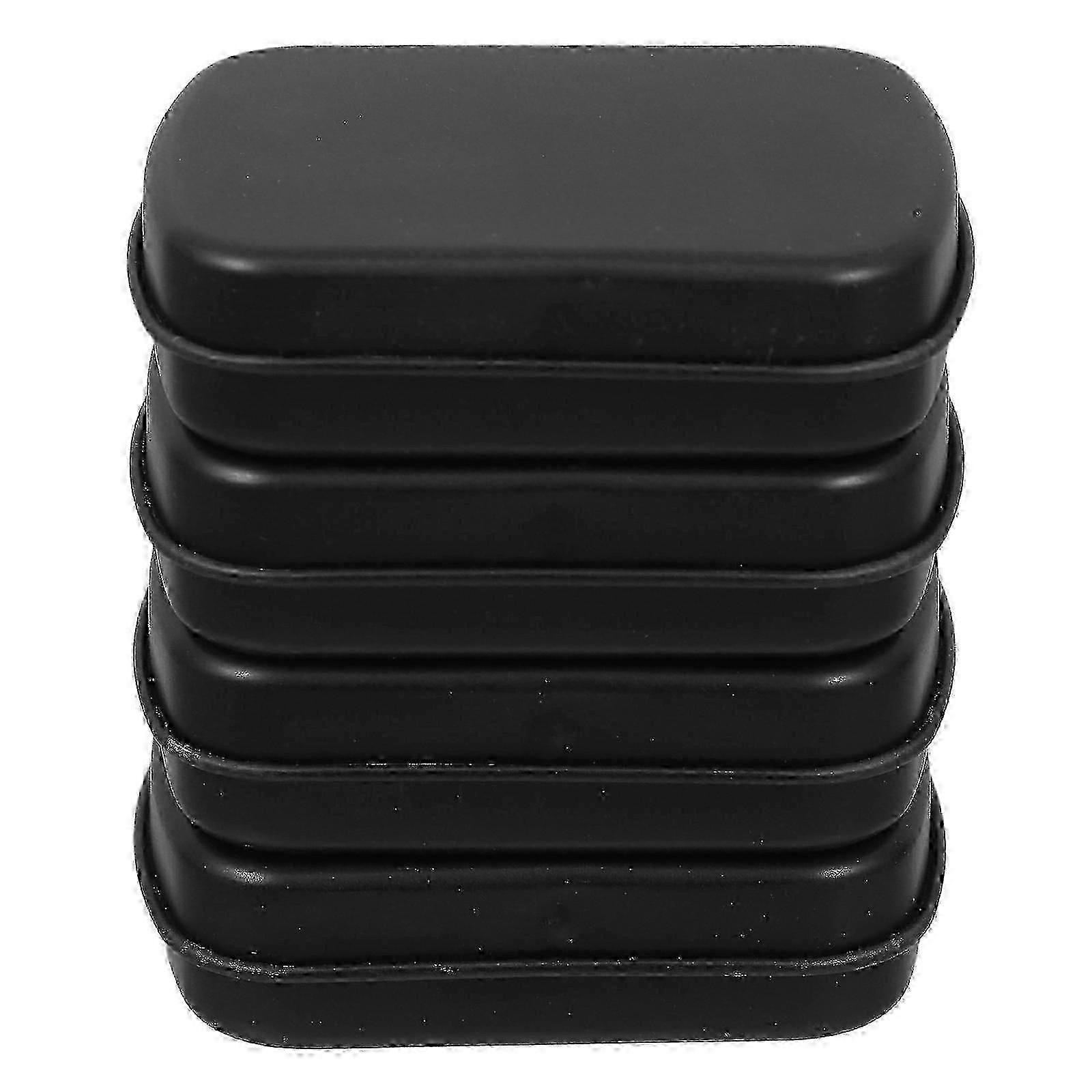4Pcs Hinged Tin Box for Storage Mini Metal Portable Containers