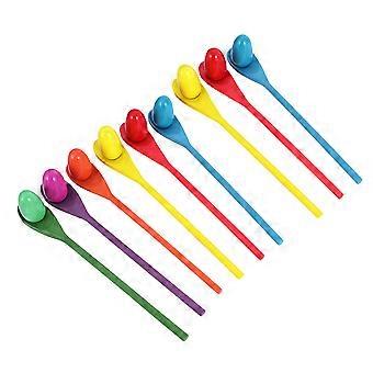 Egg and Spoon Race Game Wooden Toys for Party Use 9Sets