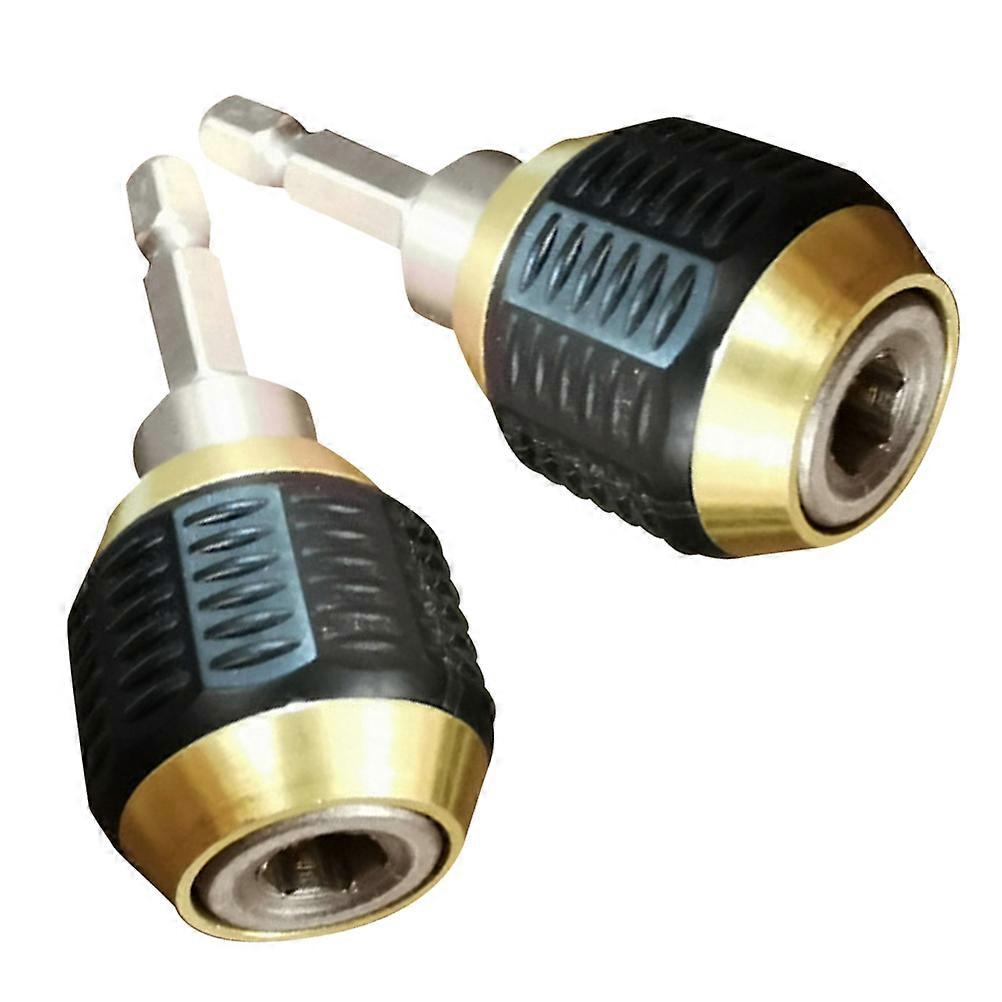 2pcs Electric Drill Connector Adaptors Set 1/4 Hexagonal Handle Drill Bit Adapter