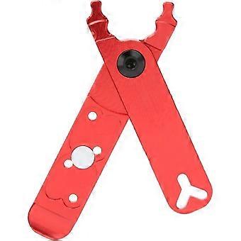 Bike Chain Pliers, High Strength Aluminum Alloy 4-in-1 Multifunction Bicycle Chain Pliers Bike Master Link Pliers Valve Tool Tire Lever Tools(Red)