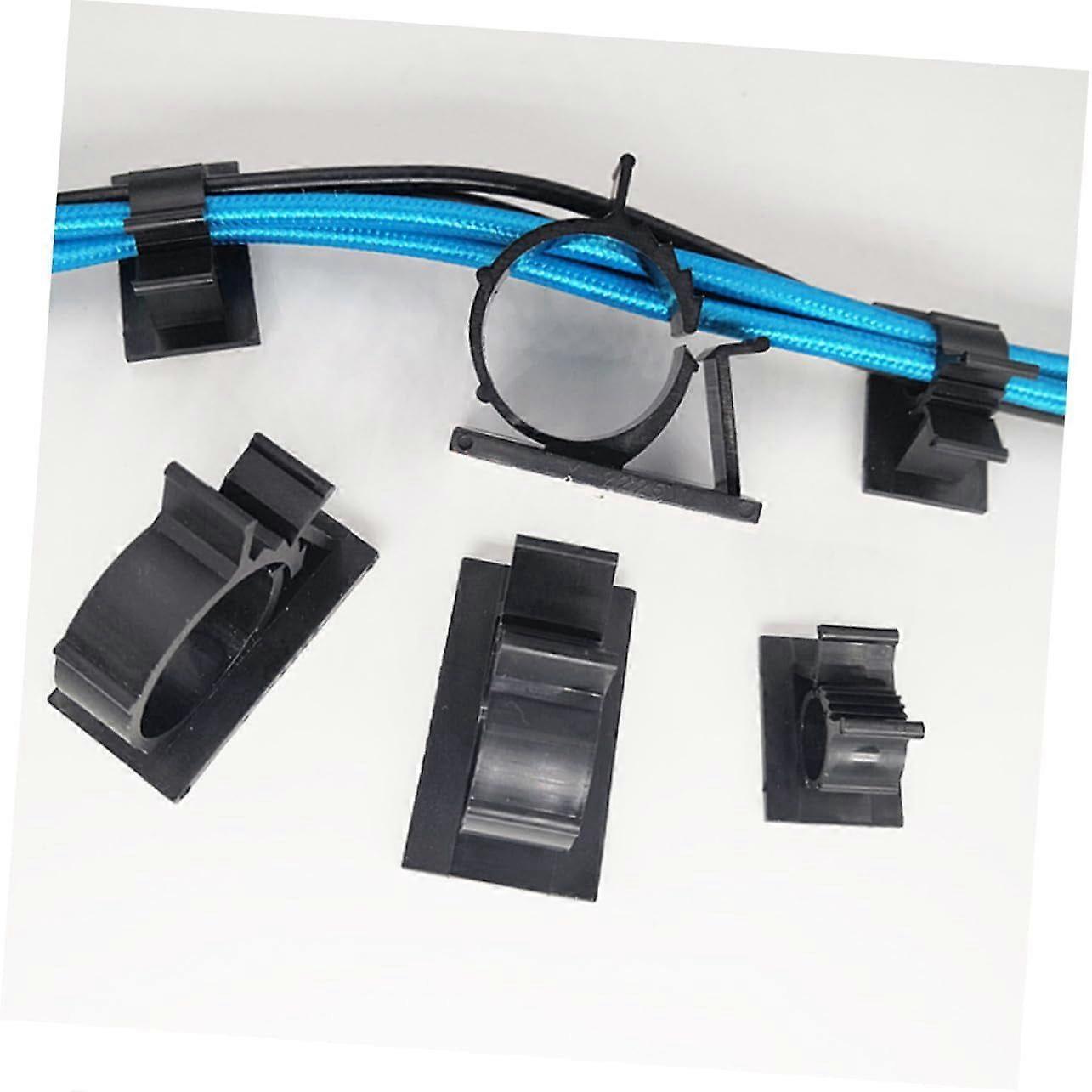 20 pinces de fixation noires pour câbles électriques