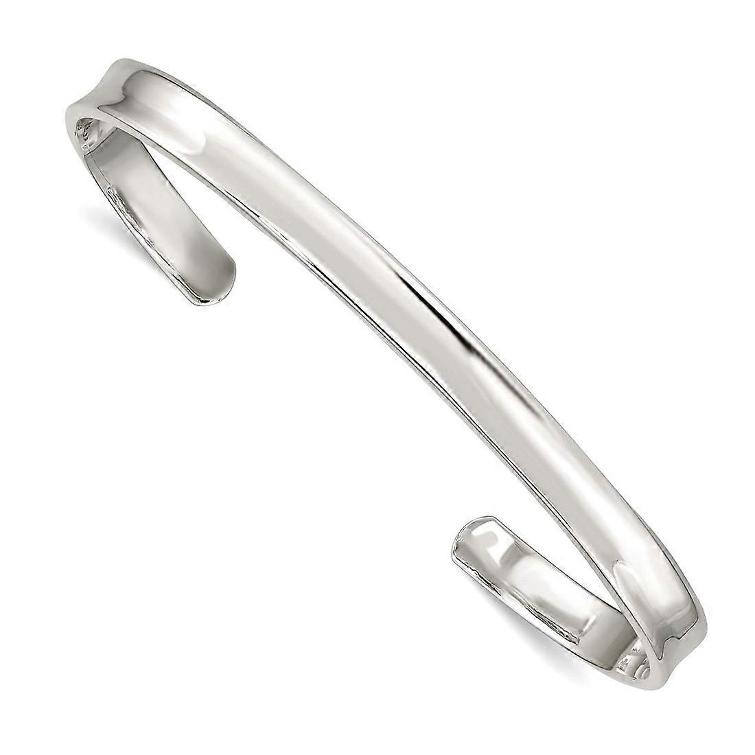 925 Sterling Silver Solid Concave Polished 5mm Cuff Stackable Bangle Bracelet Cuff Bracelet for Women