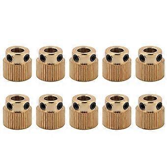 10 stuks 3D-printeraccessoires Hoogwaardige messing aandrijftandwielen voor MK7 MK8 extruder 40 tanden