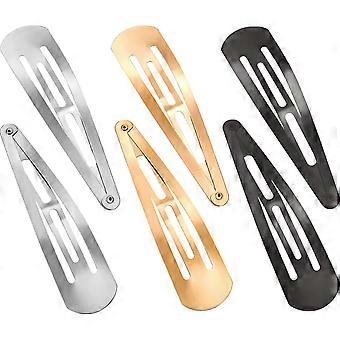 30 Pezzi 3,1 Pollici Grande Metallo Snap Fermagli Per Capelli Fermagli Per Capelli No Slip Capelli Barrette Accessorio Per Capelli Per Le Donne Ragazze (Oro, Argento, Nero)