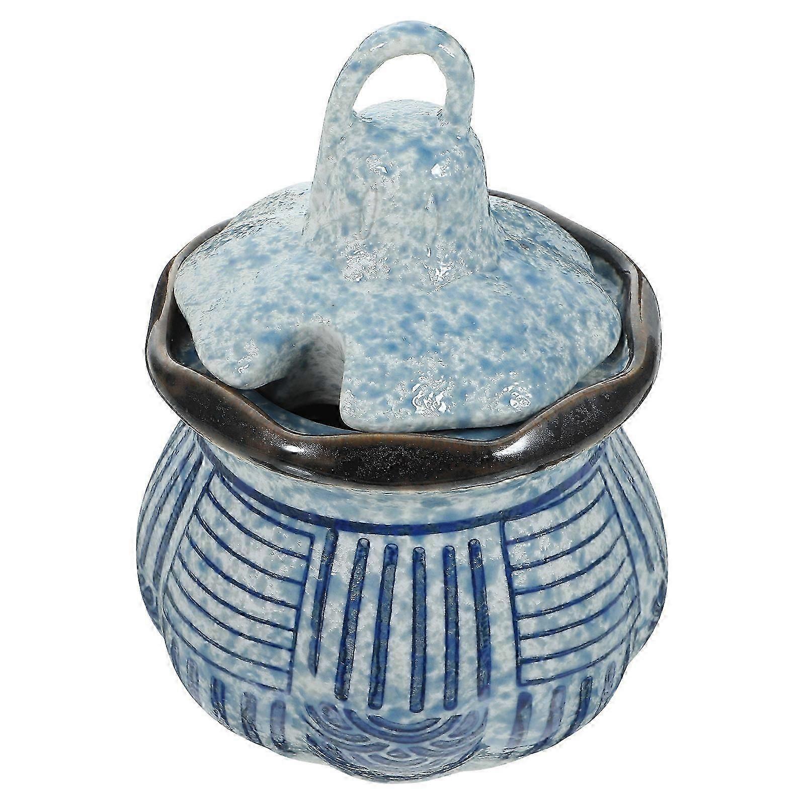Condiment Dispenser Ceramic Kitchenware Round Style 200ml Sky-Blue 1Pack