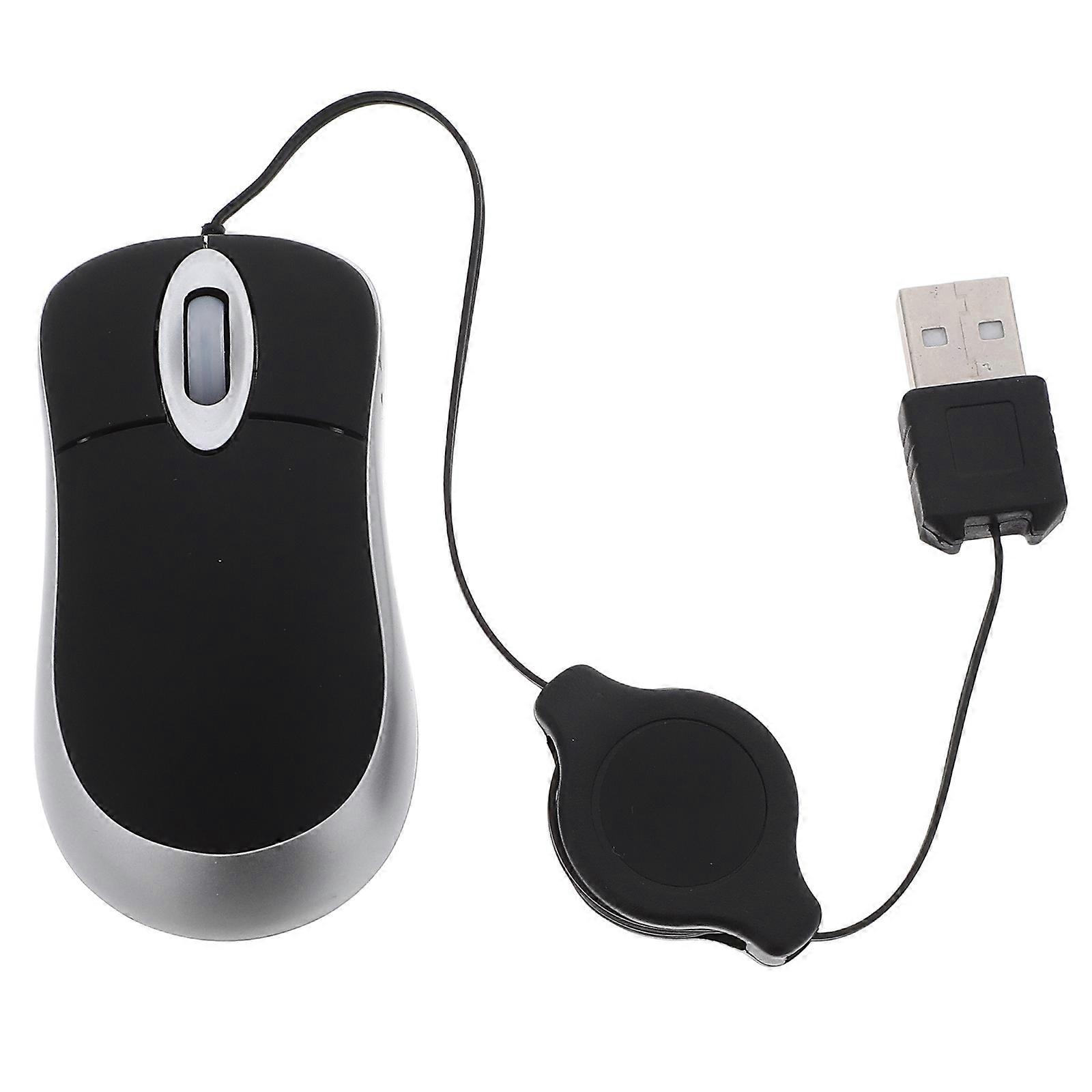 Creative Usb Mini Telescopic Mouse Computer Notebook Portable Mouse (black)