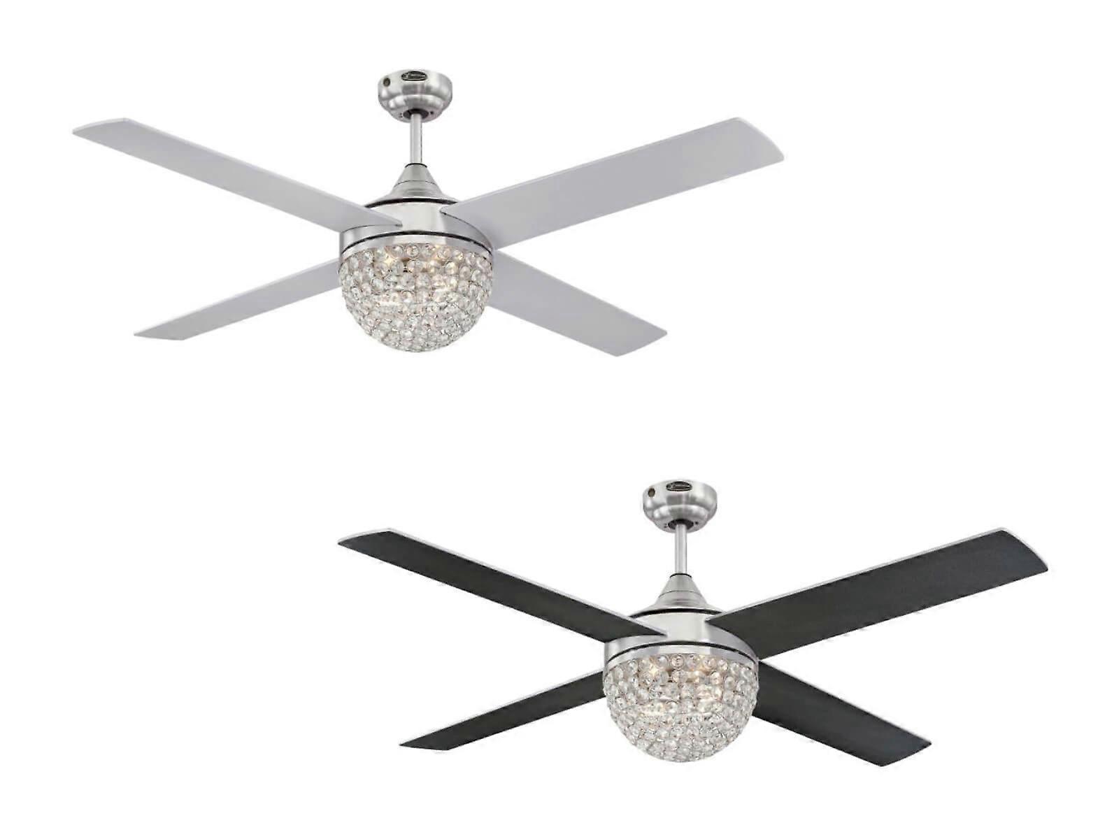Ventilatore a soffitto Kelcie Nickel con luce e telecomando