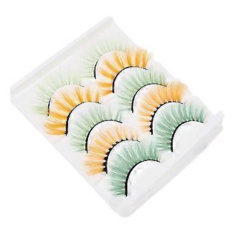 5Pairs Colorful Fake Eyelashes Creative Halloween Eyelashes Cosplay Eyelashes