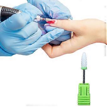 Ceramic Nail Drill Bit Long Corn Head for Acrylic and Gel Nails, MultiGrit Precision Control, 2.35mm Shank