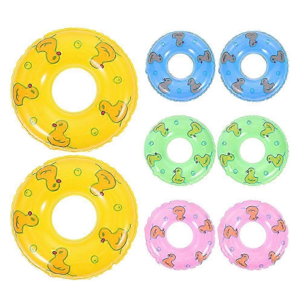Mini Inflatable Swimming Ring for Pool Float Ring 8Pcs Assorted Color PVC