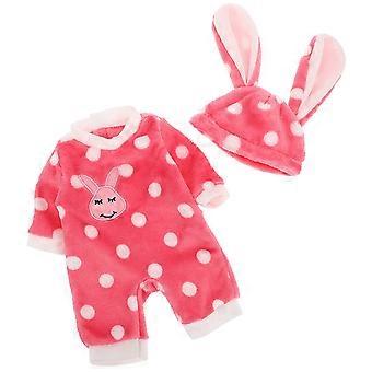 Conjunto de 4 peças de roupa para boneca, incluindo macacão de pelúcia para brincar e diversas texturas.