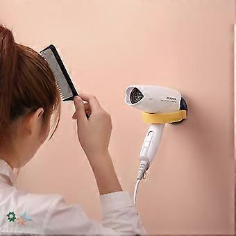 Soporte de plástico para secador de pelo de pared con ventosa para salones de belleza y uso doméstico, color amarillo, 2 unidades.
