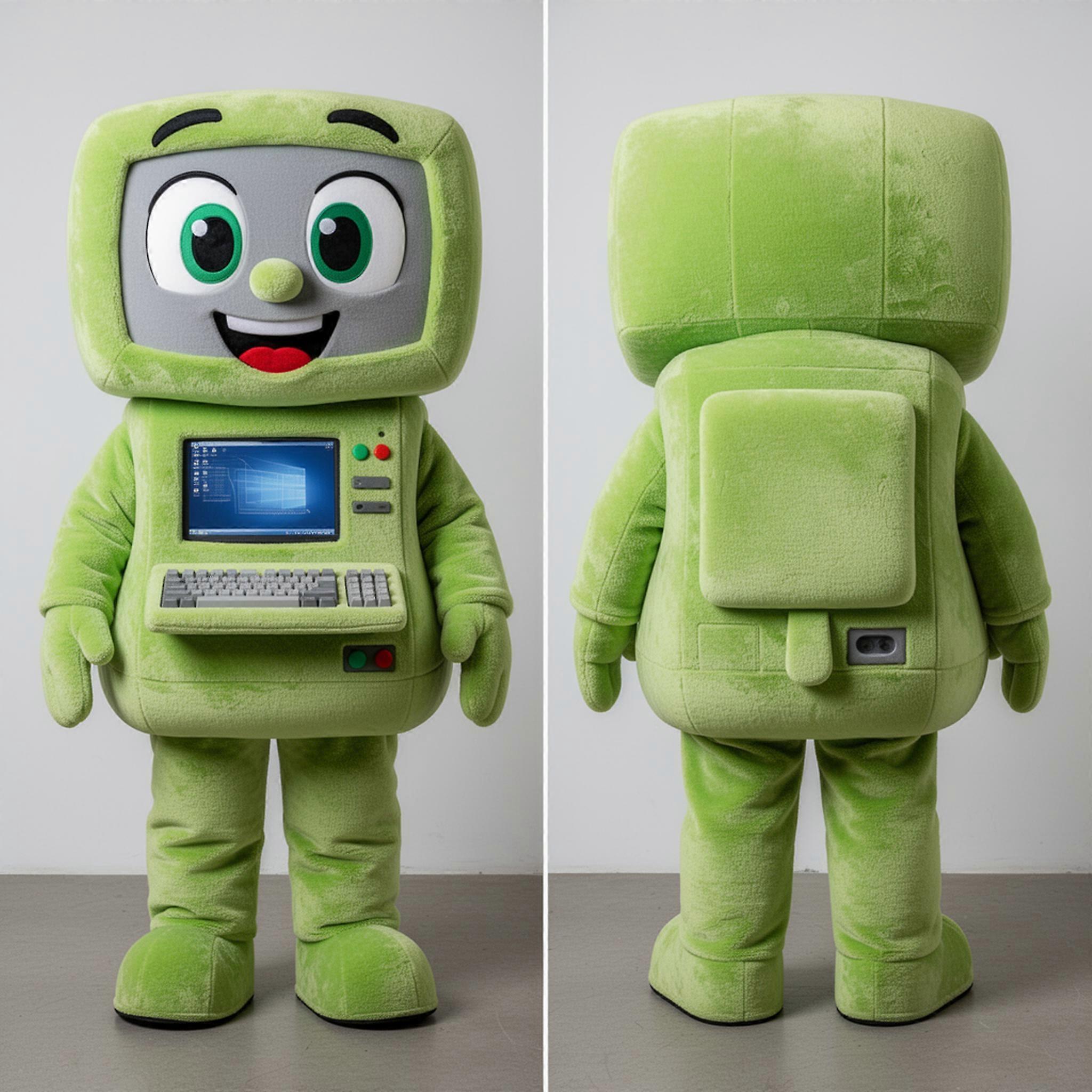 MASTICOT Lime Green Rounded Computer Mascot