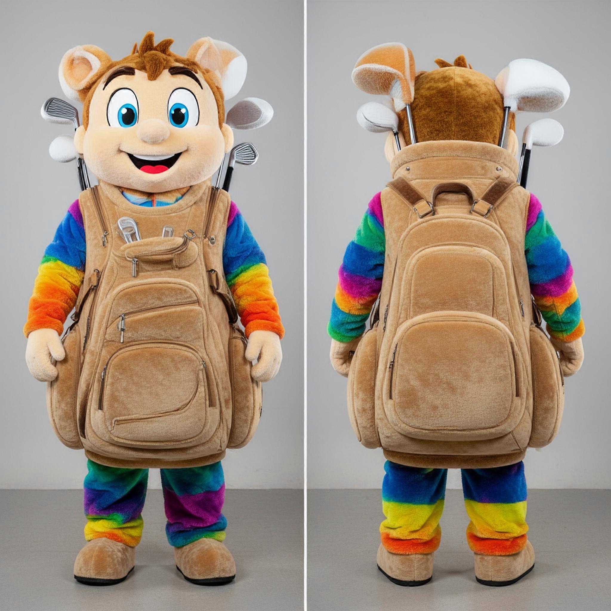 MASTICOT Tan Velvety Golf Bag Mascot