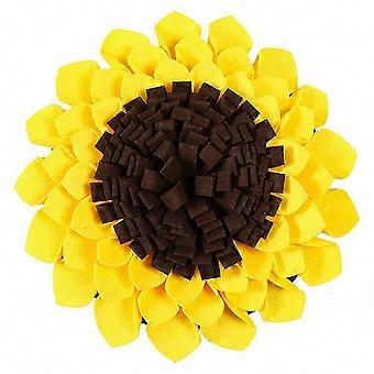 Pet Dog Snuffle Mat, Slow Feeder Pad and Food Dispenser for Nose Training and Stress Relief, Sunflower Design Puzzle