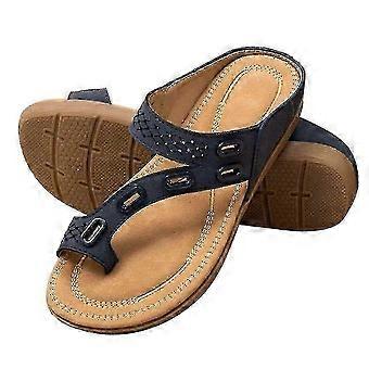 kvinner ortopediske tøfler sommer walking sandaler tå ring flate glidebrytere komfortable sko