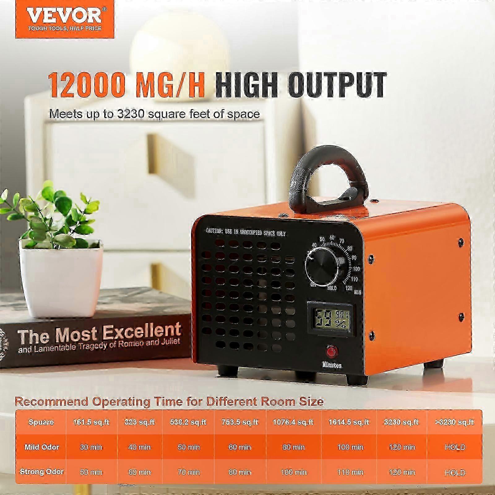 12000mg/h Ozone Generator with Timer compatible with Odor Removal