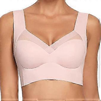 Kabelloser BH für Damen, vollständige Abdeckung, weiche, vorgeformte Cups, bequemes Schlaf-Bralette, Crop-Top, bügelloses Bustier, leicht, rosa