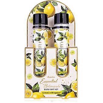 Lemon & Bergamot Essential Botanicals Body Care Set - Gift Set ve zkumavkách