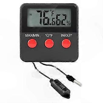 Reptile Habitat Thermometer with Humidity Monitor and Secure Suction Cup Mount for Terrarium Use YTQ