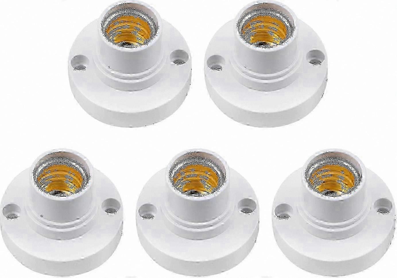 E14 Base Bulb Holders 5 Pack - Plastic Ceiling Sockets with Gift Box Packaging