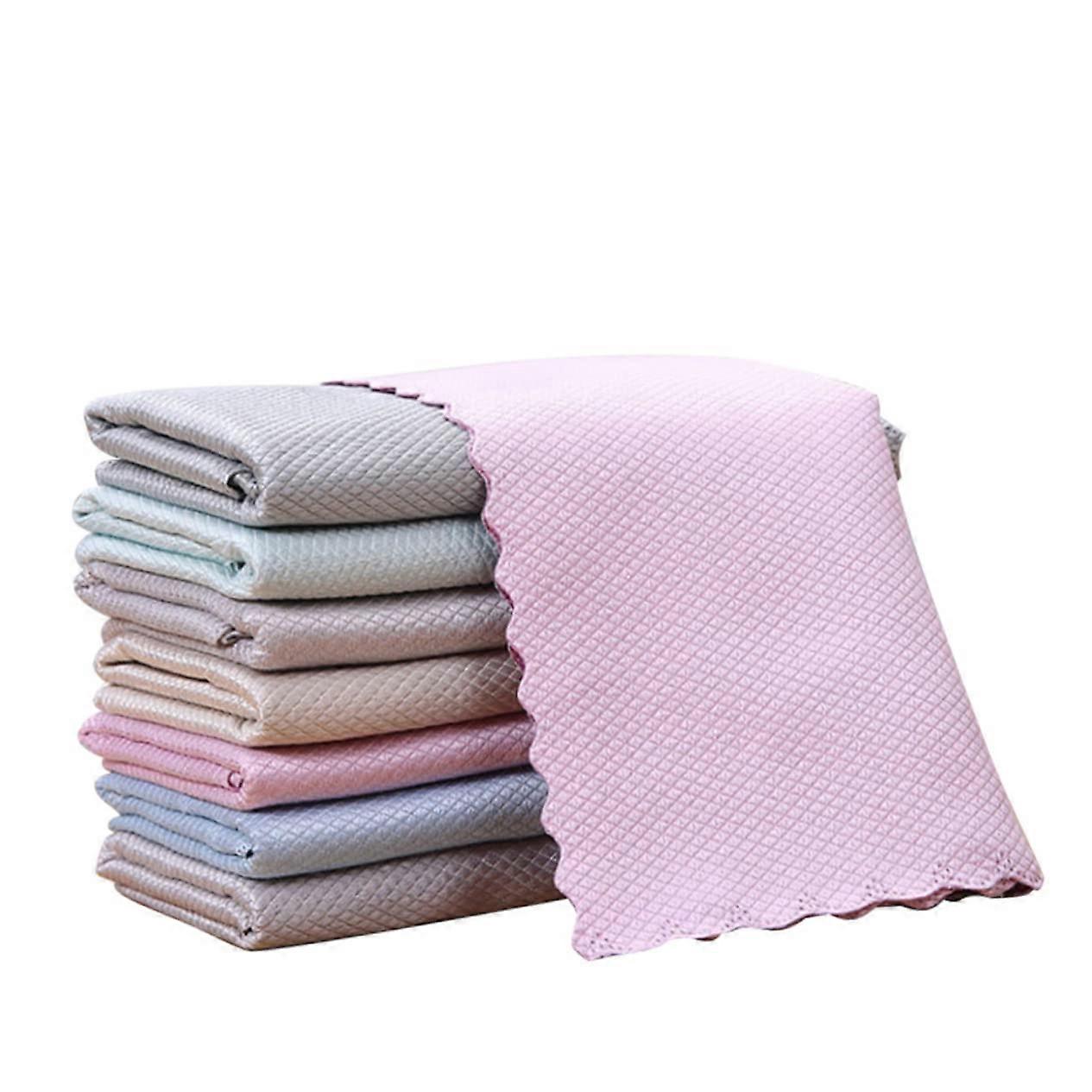 10pcs Microfiber Cleaning Cloths for Kitchen Dishes, Scratch, Quick Dry, Durable Stitching