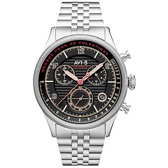 Flyboy Watch for Japanese Analog Quartz Men with AV-4076-33 Stainless Steel Bracelet