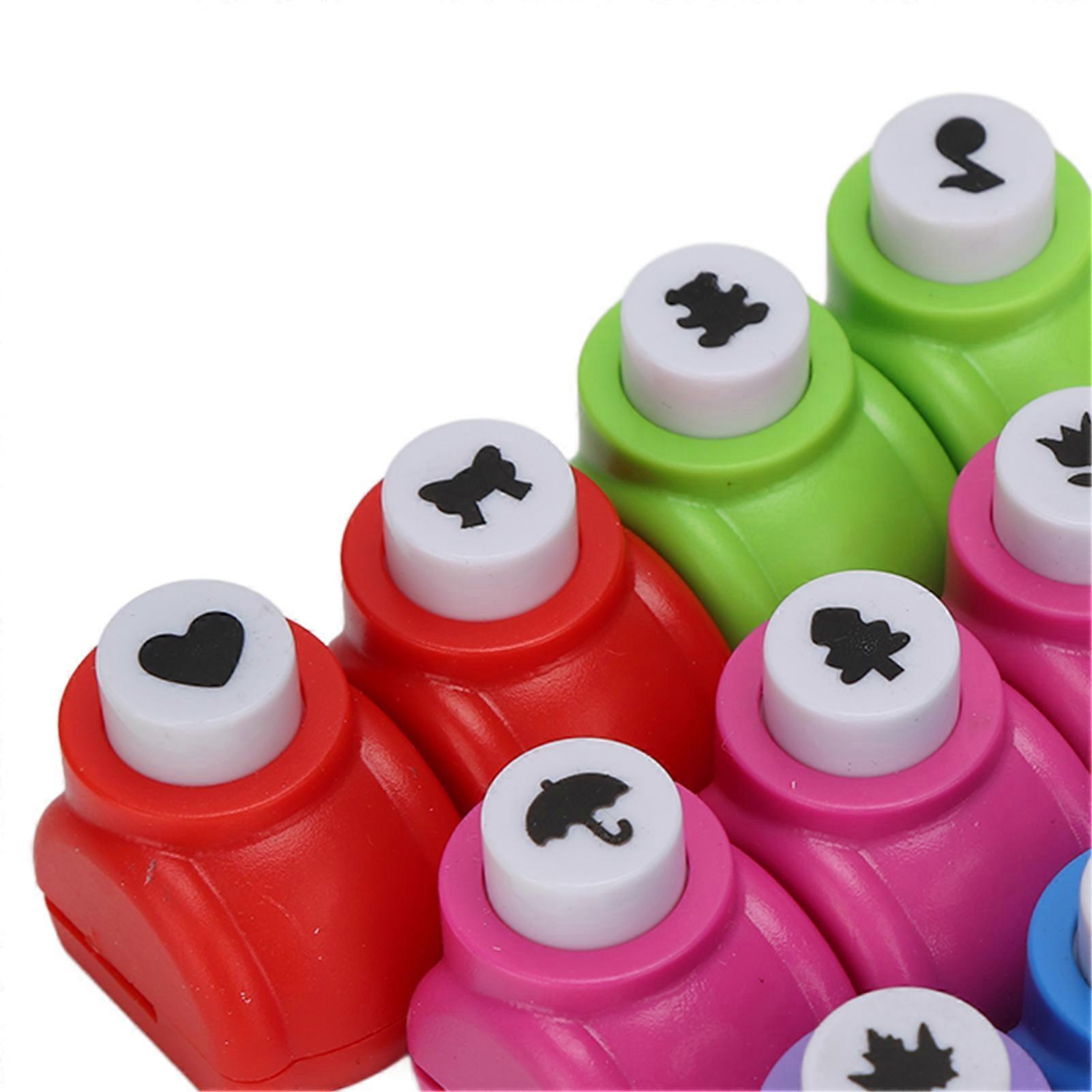 10pcs Hole Puncher Different Patterns Easy Operation Multifunctional Portable Punch Craft Set