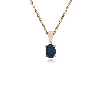 Classic Oval Triplet Opal Single Stone Pendant Necklace in...