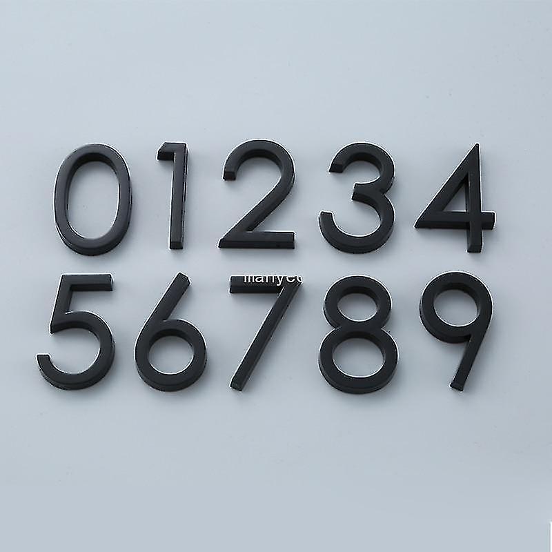 Black Number 6 Modern Self Adhesive Door Number Stickers