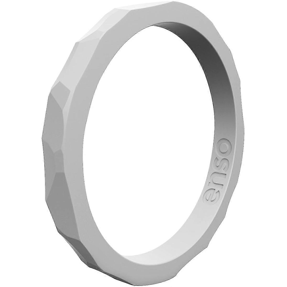 Enso Rings Hammered Stackables sarjan silikoni rengas-harmaa
