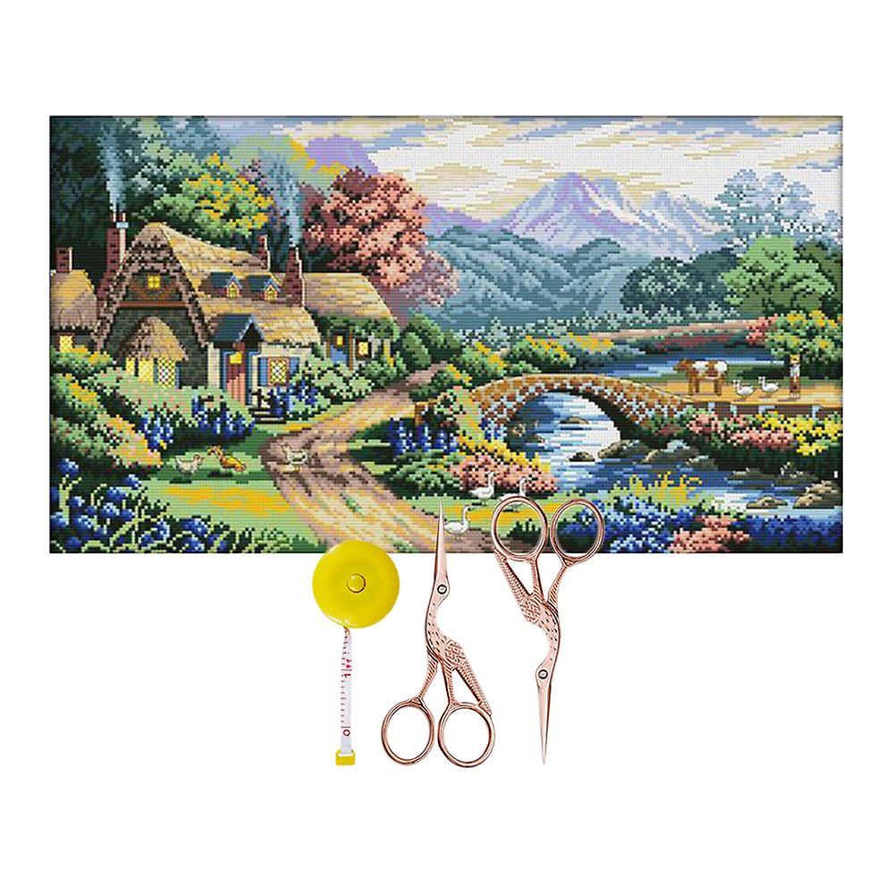 Stamped Cross Stitch Kits Embroidery Kit + Sewing Scissors + Tape Measure