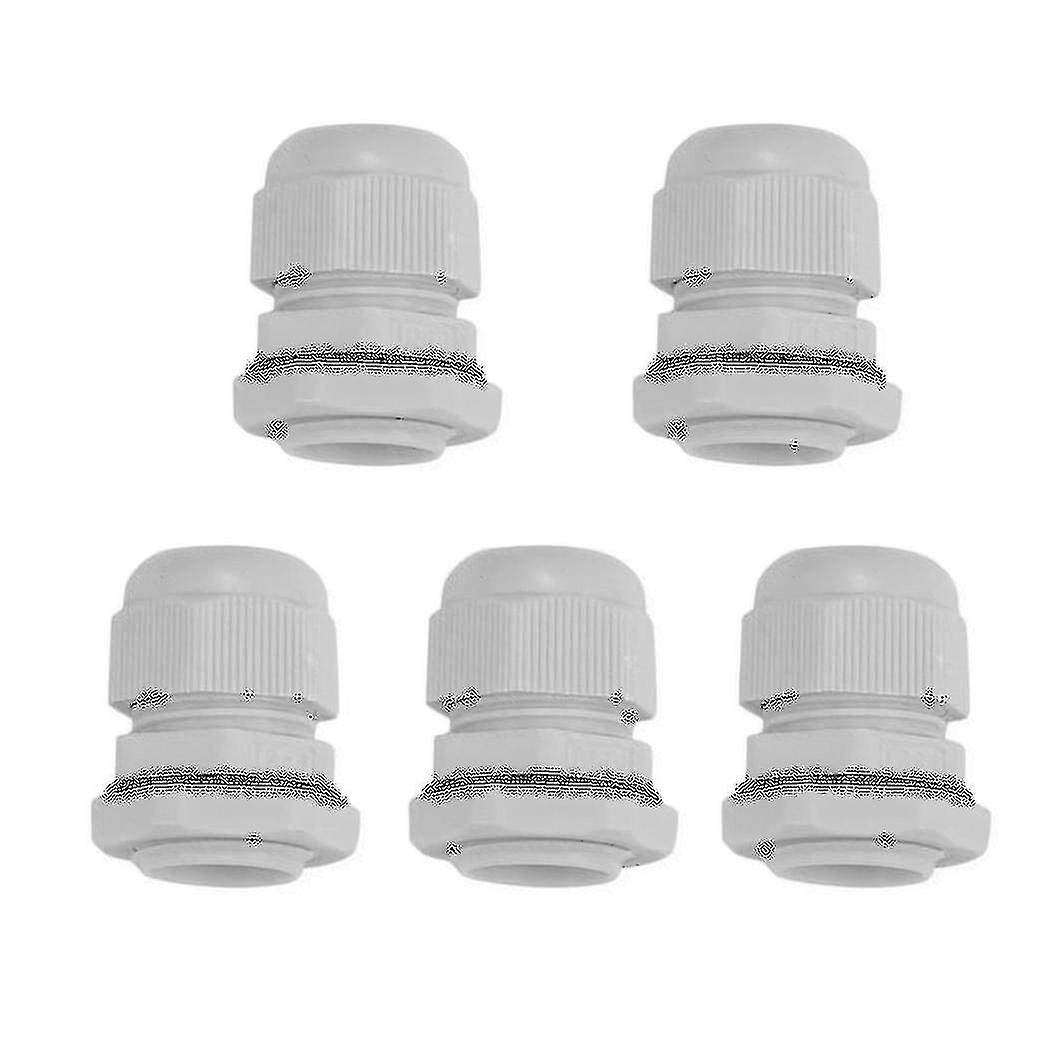 5 X M20 20mm White Waterproof Compression Cable Stuffing Gland Lock