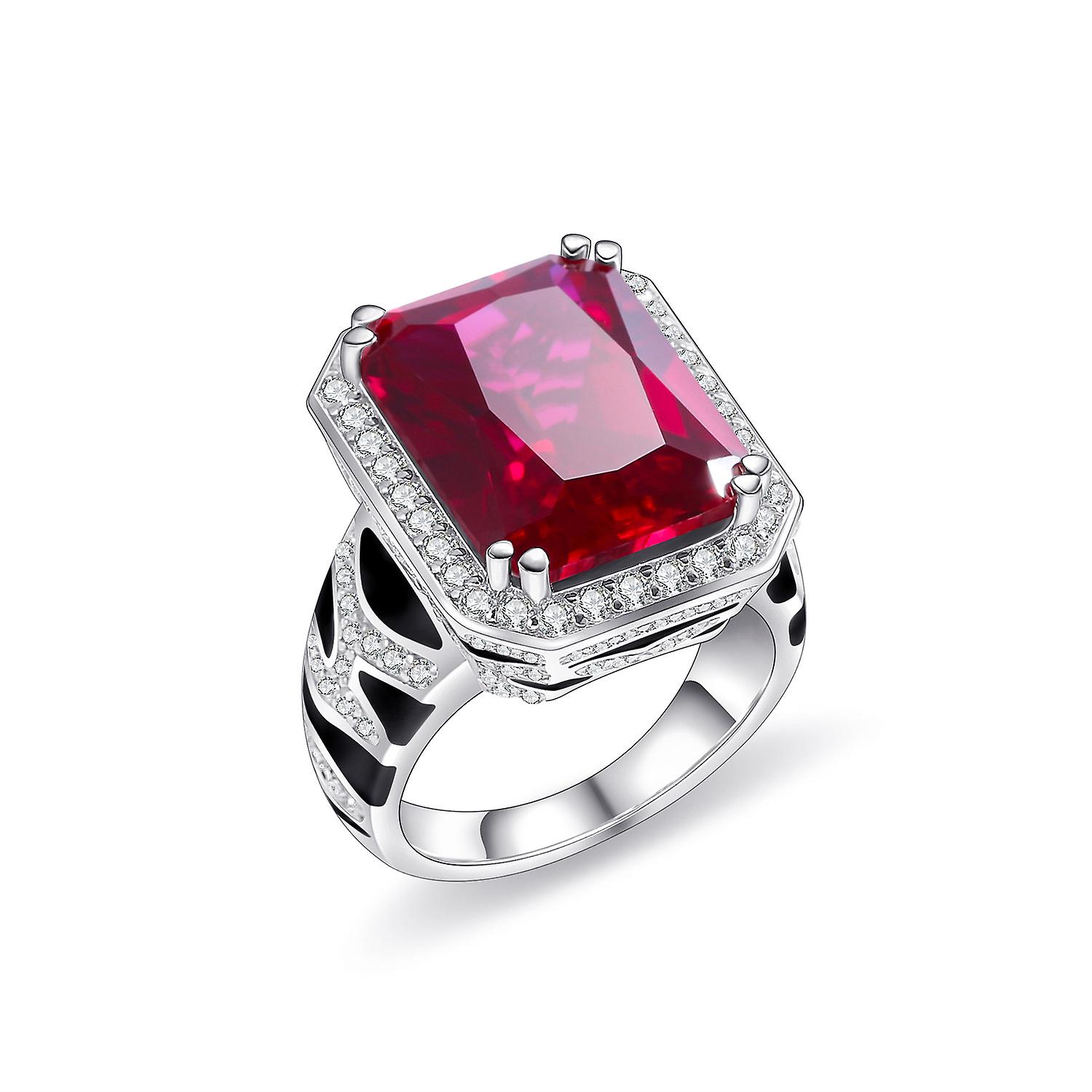 925 Sterling Silver Ruby Sapphire Couple Ring