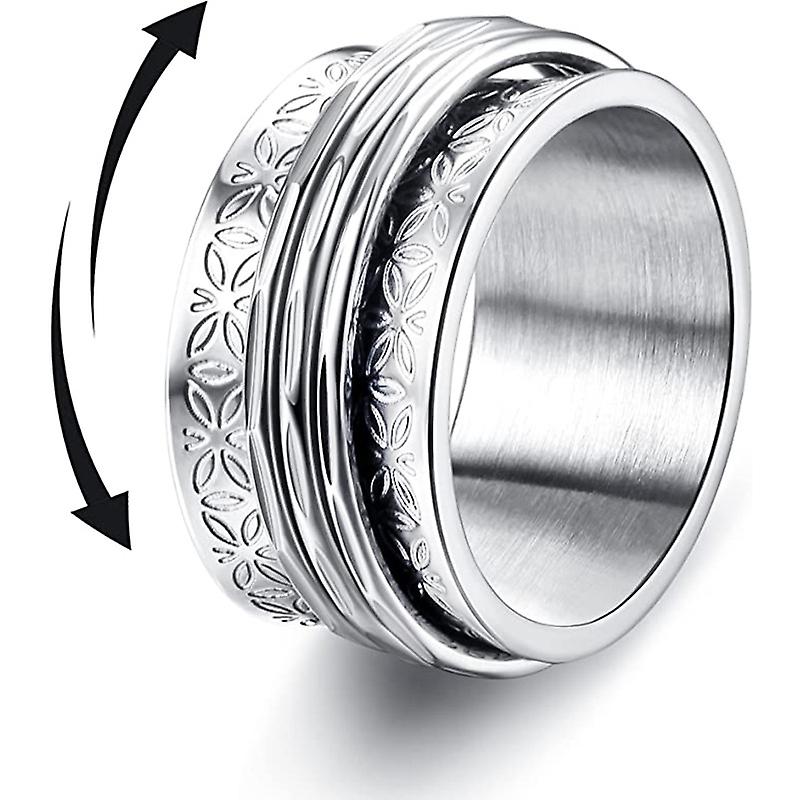1pc Punk rustfrit stål sommerfugl angstring - Unisex roterende Fidget Spinner til stresslindring og bryllupsfester!