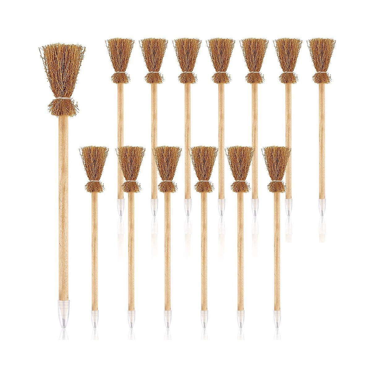14PCS Witch Broom Stick Pencils Halloween Wizard Wand Pencils for Theme Party Gift Goodie Bag Fille
