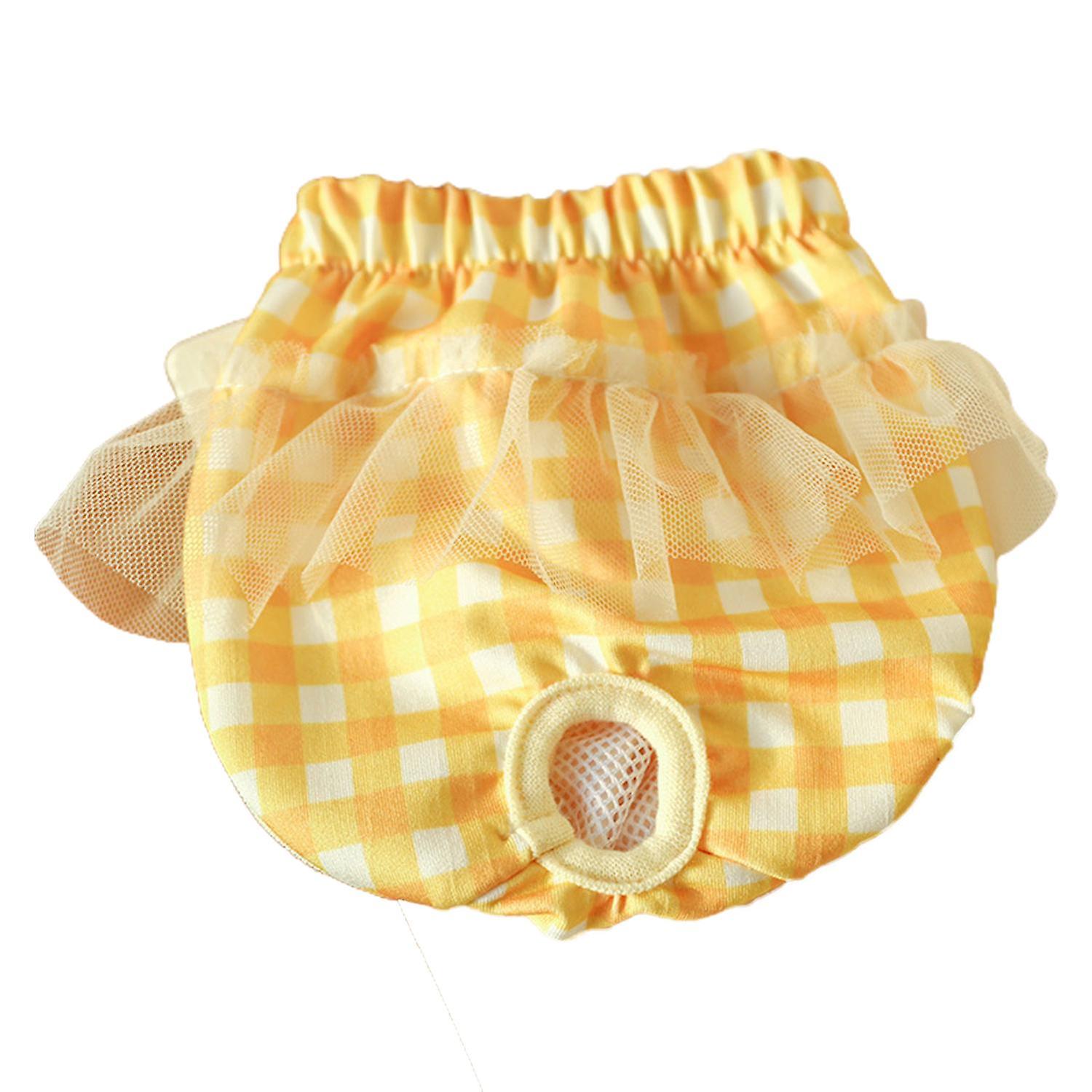 Dog Physiological Pants Plaid Printing Leak-proof Polyester Elastic Pet Sanitary Diaper for Puppy