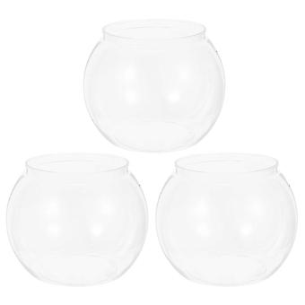 3pcs Plastic Fish Bowl Transparent Small Aquarium Small Fish Tank Fishbowls