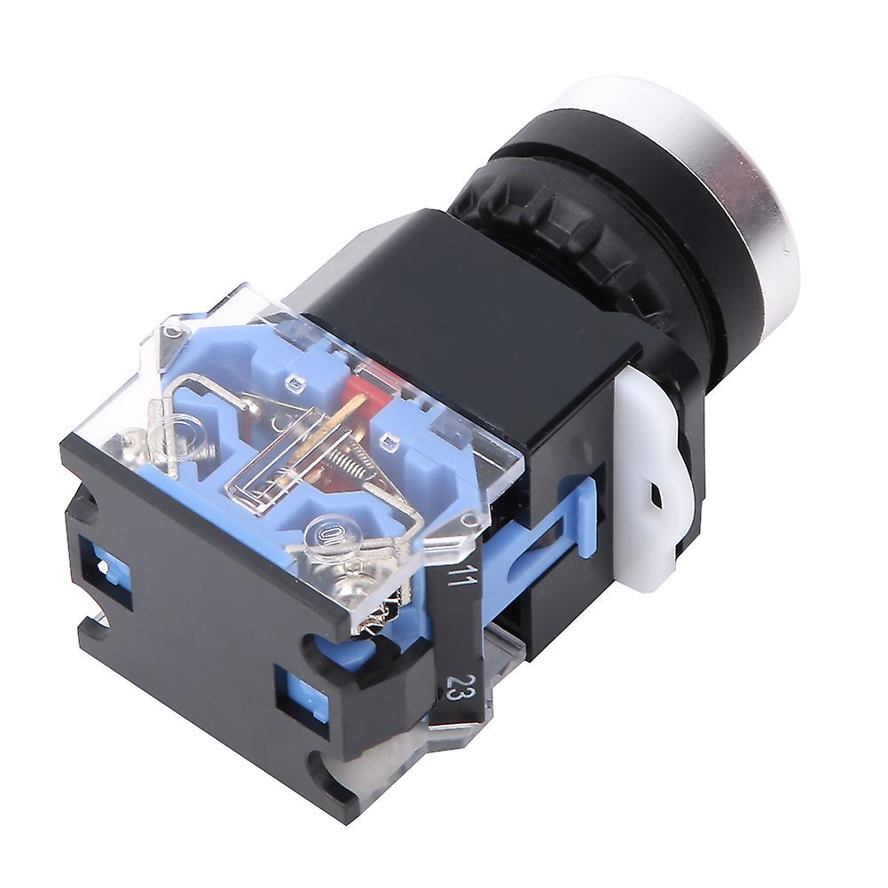 10 Pcs BEM38-11S Self Lock Flat Head Button Switch 1 On 1 Off Button Switch(Red Button)