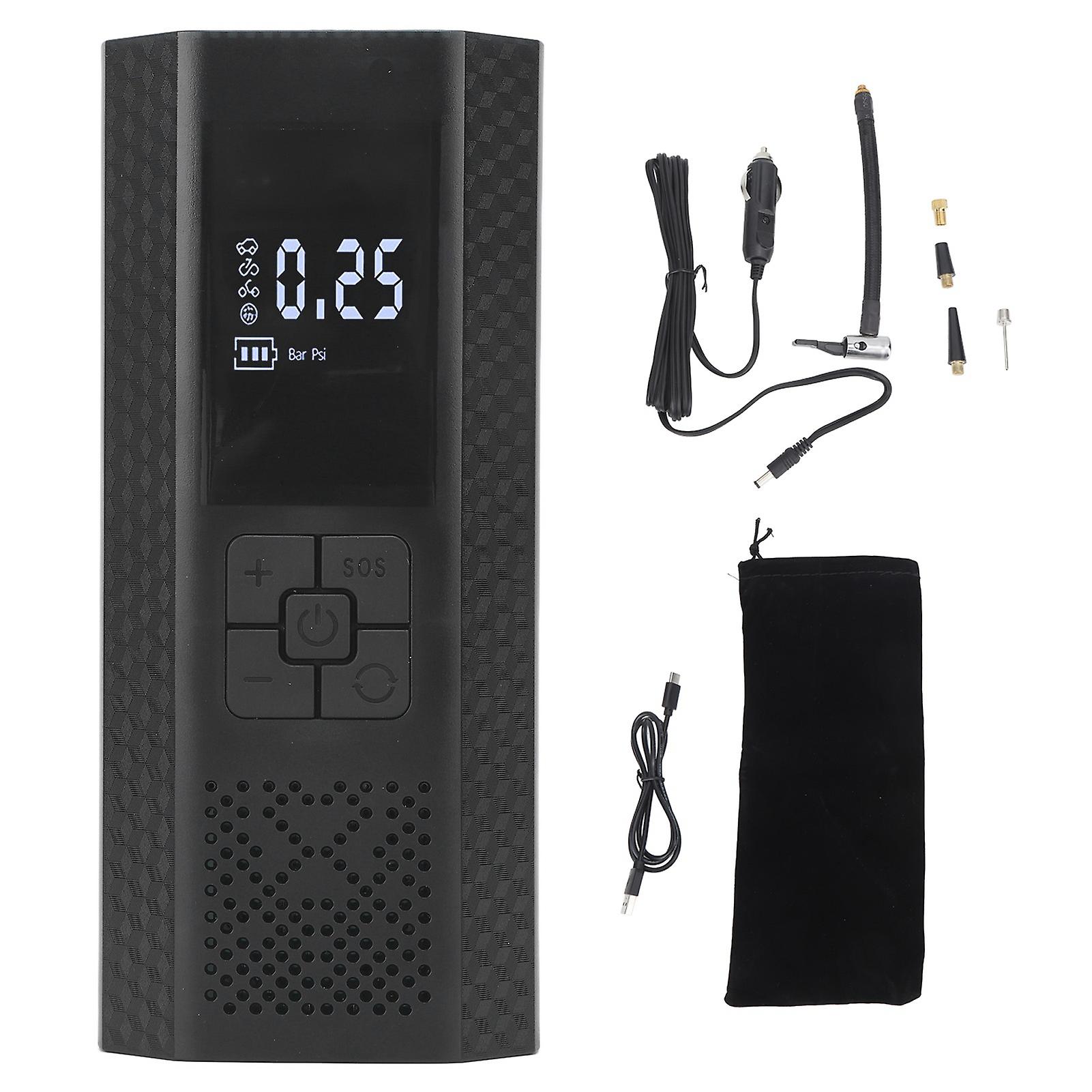 Electrical Air Pump, Portable Wireless Car Air Tire Inflatable LCD Smart Mini Rechargeable Pump Compressor for Car