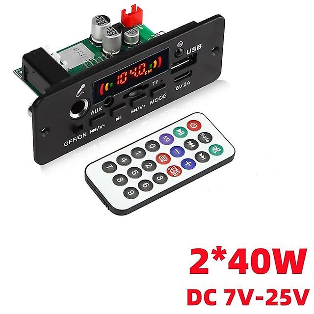 Handsfree MP3 Decoder Board 80W Amplifier Bluetooth 5.0 MP3 Player 12V 24V Car FM Radio Module TF USB with Microphone Control Bluetooth Transmitters
