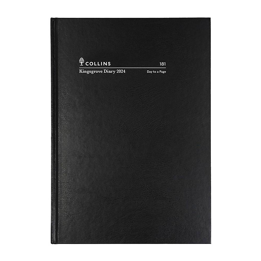 Black Collins Debden Kingsgrove A5 Day to Page 2024 Notes and Goal Planner Diary